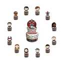 25 Pcs Cute Cartoon Style Happy Birthday Cake Toppers, TV Theme Cake Decorations, Perfect for Birthday Parties, Themed Celebrations, Halloween, and Other Occasions.
