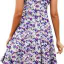 Women's Elegant Vintage Summer Sweetheart Neck Short Sleeve Casual Work Party Business A-Line Dress 163
