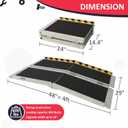 PENSUN 4FT Wheelchair Ramp, 48" L x 29" W Threshold Ramps, Non-Skid Portable Foldable Wheelchair Ramps for Steps, Lightweight with Handle, for Home, Stairs, Doorways, Curbs / 600lbs Capacity (4FT)