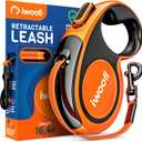 Retractable Dog Leash-16,4 ft' Reflective Strong Nylon Tape-Dogs Leashes Retractable for Small Medium Large Dogs up to 110 lbs-Heavy Duty Dog Leash with Anti-Slip Soft Grip-360 Tangle-Free (Orange)