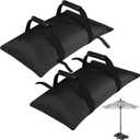 90LBS Extra Large Umbrella Base Weight Set of 2, Patio Fillable Sand Bags for Weight, Heavy-Duty Furniture Outdoor Weights for Umbrella Stand Patio Garden Backyard, Black(Without Sand)