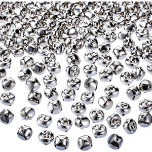 Zhanmai 300 Pieces Jingle Bells Bulk for Craft, DIY Christmas Bells for Decoration, Home Decoration(Silver, 0.5 Inch)