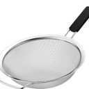 9" Large Fine Mesh Strainer with Thermo Plastic Rubber Handle - Sieve Fine Mesh Stainless Steel - Ideal Kitchen Essential to Strain Pasta, Quinoa and Rice