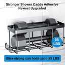 Lsnisni 20 Pack Shower Caddy Adhesive Replacement, Waterproof Shower Shelf Adhesive Strips, Strong Flat Hooks for Bathroom Storage Shelves and Kitchen Racks No Drilling, Clear