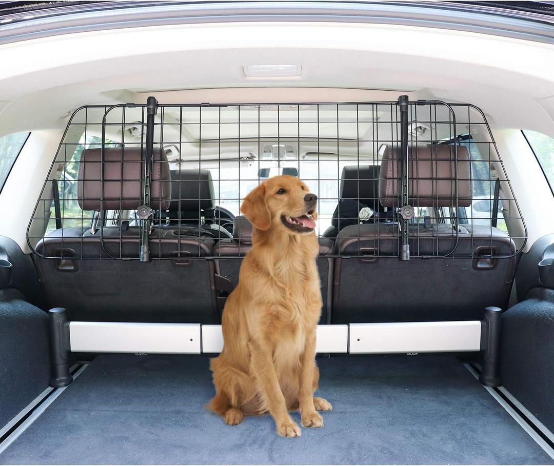Amazon Basics Adjustable Dog Car Barrier for Vehicles, 59.72 x 5.20 x 16.46 in, Black