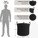 18" X 14" Large Black Basket with Lid, Cotton Rope Storage Basket for Blanket, Toy, Pillow, Towel, Living Room Bedroom Storage Bin, Wicker Woven All Black Organizing Bin with Cover