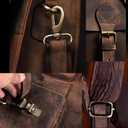 cuero Retro Brown Laptop Messenger Bag Office Briefcase Crossbody Travel Bag For Men And Women Bag Office Laptop Bag