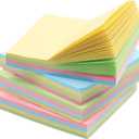 6 x Memo Paper, Colored self-Adhesive Note Paper, Student Notebook, memo and Message Notebook, Each 100 PagesUsed for Office, Home, and School (Medium)