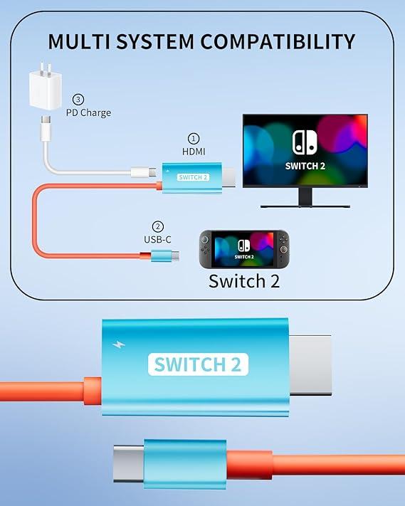 Switch TV Dock Docking Station for Nintendo Switch ,Portable 2025 New Models Adapter Support 4K/144HZ TV Dock Mode, (Blue and Red) Switch TV Dock Docking Station for Nintendo Switch ,Portable 2025 New Models Adapter Support 4K/144HZ TV Dock Mode, (Blue and Red)
