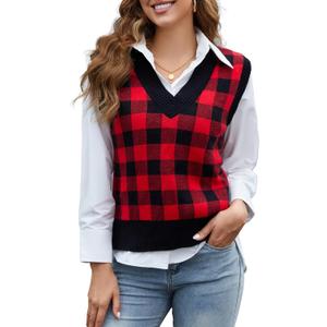 Women's Christmas Sweater Vest - Valentines, Mothers & St. Patrick's Day Outfits for Mom (Medium)