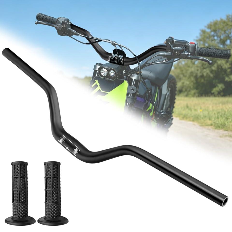 Dirt Bike Handlebars, 7075 Aluminum 31.8mm Handlebars for Sur-ron LBX | High-Rise Ergonomic & 1.57" Wider, Surron handlebars with Grips, 22MM (7/8") Handlebars, for Surron/ Talaria/ X160/ X260
