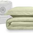 Threadmill Sage Green Duvet Cover Twin Size Bedding Set, Breathable Comforter Cover, Soft 2-Pc 100% Cotton Twin Duvet Cover Set with 1 Pillow Sham, Strong Button Closure & Corner Ties