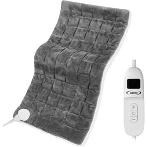 Weighted Heating Pad for Peiod Cramps and Back Pain,Machine Washable.17 x33 Extra Large Electric Heating Pad foShoulder, 4.9LB Heated pad with 4 Heating Levels, Fathers Day for Dad Gifts