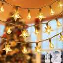 LEXKAEQI 33Ft 80 LED Star String Lights,8 Modes Globe Fairy Lights Battery Operated with Remote&Timer,Waterproof Christmas Globe Lights for Indoor Outdoor Bedroom Garden Party Decor Warm White