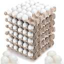 Seematn 180 Pcs White Plastic Eggs Paintable Easter Eggs with Paper Trays for DIY, Crafts, Easter Hunts Party Favors, Basket Fillers (White)