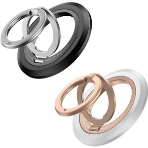 SYNCWIRE Magnetic Phone Ring Holder for MagSafe [2 Pack], 360 Rotation Dual Sided Magnet Grip Cell Phone Ring Stand Finger Kickstand Compatible with iPhone 17 16 15 14 13 12 Pro Max fits MagSafe