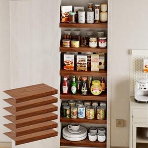 DUHARS 6-Pack PVC Composite Board Wire Rack Covers for Pantry - Imitation Wood-Look 24x16 Inch, Closet, Bathroom, Waterproof Scratch Resistant Easy Install, Wood Shelf Covers for Wire Shelving Brown