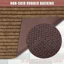 Runner Rug 2 ft x 10 ft Indoor/Outdoor Low Profile, Hallway, Kitchen, Patio, Deck Area, RV, Entryway, Garage, with Non-Slip Rubber Backing, Brown with Brown Stripe, Custom