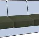 H.VERSAILTEX Stretch 3 Piece T Cushion Sofa Slipcovers Individually Sofa Cushion Covers for 3 Cushion Couch Sofa Seat Cushion Covers with Elastic Bands Featuring Thicker Jacquard Fabric, Olive