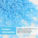 LePe Crushed Fire Glass,Broken GlassDecorative for Resin Art, Fire Pits, Potted Plants, Garden and Indoor Use, 3-6mm Fire Pit Glass, 1 Pound in Jar(Jade Blue)