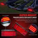 Hifybaty LED Trailer Lights Kit - Submersible Rectangular Trailer Tail Light Kit with Metal Box, Utility Brake Stop Turn License Trail Lights for Boat Trailer RV Truck Camper Tractors Canoes
