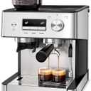 Gevi 20 Bar Espresso Machine with Built-in Grinder & Milk Frother | Professional Coffee Maker for Home | Cappuccino, Latte, 2.3L Removable Water Tank, Stainless Steel Steam Wand