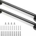 Shower Grab Bar, 2 Pack 24 Inch Gray Bathroom Grab Bar, 1.25" Diameter 304 Stainless Steel Anti-Slip Grab Bars for Bathtubs and Showers, Handicap Shower Grab Bar for Seniors Elderly