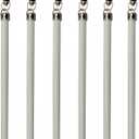 Generic White Aluminum Drapery Curtain Wand Pull Rod w/Swivel Snap & Handle White (6 Pack - 24""), Silver