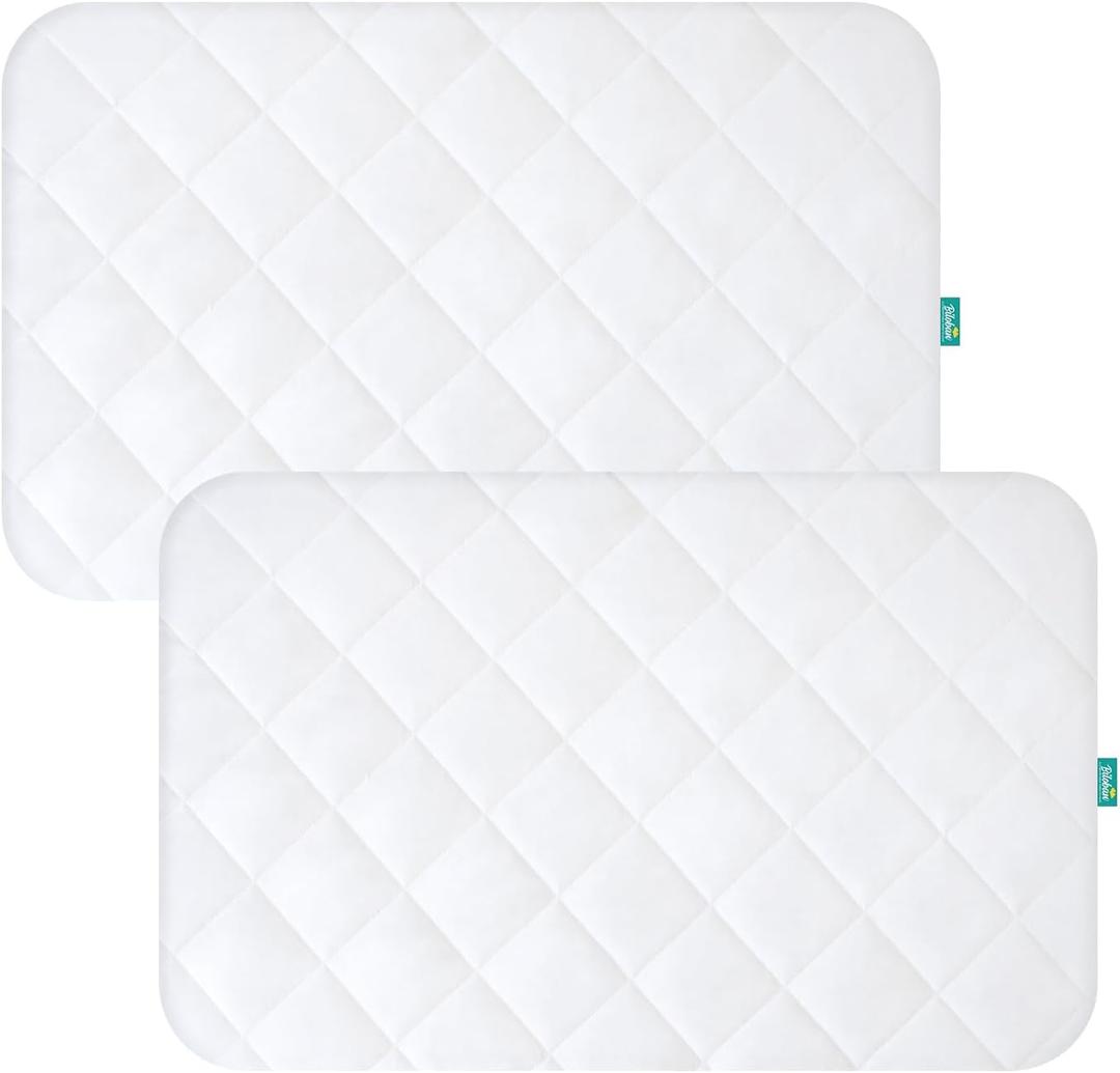 Pack and Play Sheets Fitted 2 Waterproof Mattress Protector Pad Cover Quilted Compatible with Graco Pack n Play & Dream On Me & Pamo Babe, Playpen/Playard 39" x 27" White