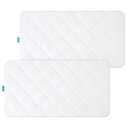 Waterproof Crib Mattress Protector 2 Pack Fitted Crib Sheets Cover Toddler Bed Mattress Pad Protector for Boys Girls, Skin-Friendly & 100% Absorbent Machine Wash