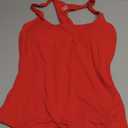 EasyGala Womens Padded Double Lined Tank Tops Racerback Square Neck Built in Bra Tops Sleeveless Fitted Summer Clothes (Medium, Red)