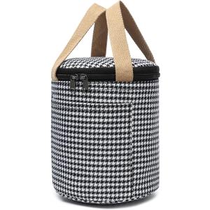 Modoker Small Lunch Bag for Men and Women,Insulated Lunch Cooler Tote Bag for Work Picnic,Reusable Thermal Lunch Box Portable Insulated Cooler,Black and White
