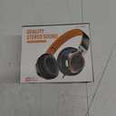 Kids Headphones, Headphones Wired with Microphone and Volume Control Folding Stereo Corded On-Ear 3.5mm Headset for Boys Girl Cellphones Tablets Chromebook Laptop Computer (Black/Orange) (Medium)