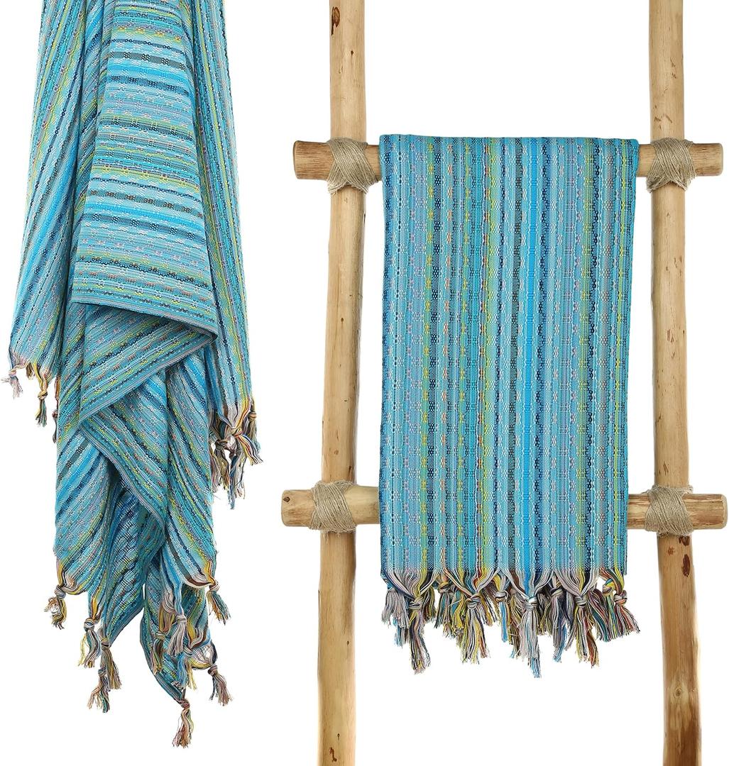 Cacala Pestemal Turkish Beach Towel Highly Absorbent Quick and Easy Dry Soft and Comfortable for Bath, Spa, Pool, Gym and Yoga 100% Cotton 37 x 70 (Blue)