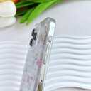 LSEEKA for iPhone 14 Pro Max Clear Case with Pressed Real Flowers Design,Glitter Cute Pink Floral Pattern Slim Soft TPU Protective Women Girl's Phone Cover for iPhone 14 Pro Max