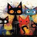 Cat Paint by Numbers Kits for Adults,Easy Adult Painting by Number on Canvas for Beginner, DIY Watercolor Painting for Gift Home Decor Relax. (cat)