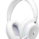 Logitech G735 Wireless Gaming Headset, Customizable LIGHTSYNC RGB Lighting, Bluetooth, 3.5 MM Aux Compatible with PC, Mobile Devices, Detachable Mic - White Mist