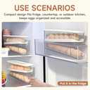 Rolling Egg Holder for Fridge, Egg Dispenser for Refrigerator, Automatic Rolling Storage Container for Countertop, Kitchen & Outdoor Use (3.35"x3.74"x11.02") 1 Pack (Cream white)