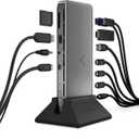Brydge Stone Pro TB4 Thunderbolt 4 Docking Station-12 Ports, 90 Watts Charging, Dual 4K Monitors or Single 8K Output, 40GB/s Transfer Speed Windows 10 & 11, macOS 11.0 & ChromeOS Compatible, Charcoal