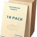 Unfinished Wood Pieces,18 Pcs Basswood Sheets 1/16,Thin Plywood Wood Sheets for Crafts,Perfect for DIY Projects, Painting, Drawing, Laser, Engraving, Burning and CNC Cutting(5x7Inchx1.5mm)