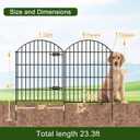 FOREHOGAR Metal Garden Fence with Gate 36in (H) x 23.3ft (L), 1 Gate+ 9 Panels Dog Fence Border Fence Animal Barrier, No Dig Garden Fencing for Yard Flower Bed Lawn Patio Outdoor, ECG3610, Black