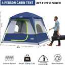 UNP 2/4/6/8 Person Tent, Portable Cabin Tent, Camping Tent 4-Person Easy Set Up, Waterproof with Top Rainfly for Outdoor Camping/Hiking