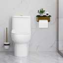 Toilet Paper Holder with Shelf Bamboo and Metal Toilet Tissue Roll Holder Wall Mounted Rustic Adhesive Toilet Paper Holder Tissue Holder for Bathroom (Black)