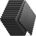 Home Gym Mat, Puzzle Exercise Mat, EVA Interlocking Foam Floor Tiles for Home Workout Equipment and Kids' Play Areas - Black, 24 in x 24 in x ½ in - 32 Tiles (Black, 32 Pack, 128 SQ FT)