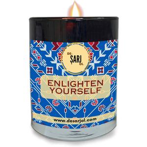 Handmade Glass Ottoman Hammam(Bath) Organic Soap Scent Glass Candle, 14oz 100 Hour Long-Burning, Highly Scented with Eucalyptus, Mint, Lavender. Stress Relief & Aromatherapy. Decorative Gift. (Blue)