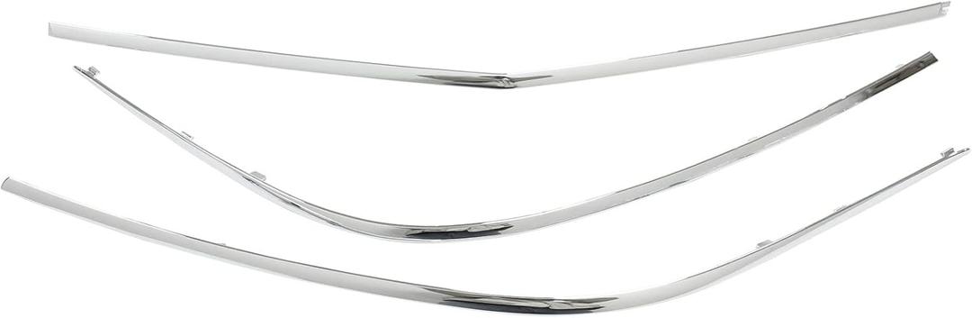 NewYall Chrome Front Lower Bumper Center and Side Left Right Trim Molding for Mercedes S350 2012-2013, S400/S550/S600/S65 AMG 2010-2013, S63 AMG 2010