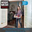 Magic Mesh Double Door- Hands Free Magnetic Screen Door, Fits French & Sliding Doors 75 in x 83 in