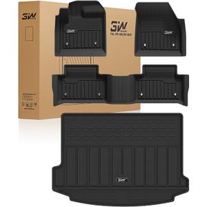 3W Floor mats & Cargo Liner fit for Range Rover Evoque 2020-2024 2025 2026,TPE All Weather Custom Fit Floor Liner Full Set Car Liners