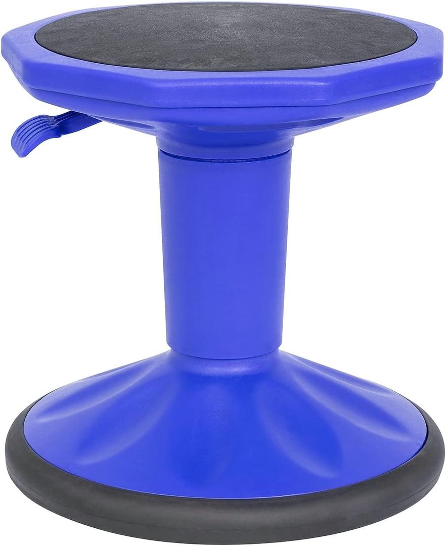 Flash Furniture Carter Adjustable Height Active Learning Stool for Classrooms, Backless Wobble Stool with 360-Degree Swivel, 14" - 18" H, Blue