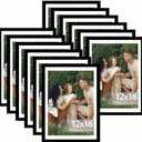 JCJMY 12 Pack 12x16 Picture Frame with 11x14 Mat, Display 11x14 with Mat or 12x16 Without Mat, 12 by 16 Frames Bulk Set of 12 Collage Gallery Wall Decor Photo Frames Set for Wall,Black